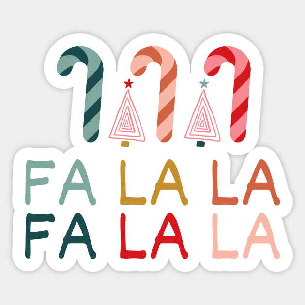 Fa La La Christmas Candy Cane Sticker by The WYLD Tribe